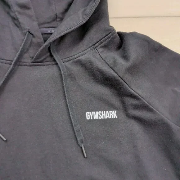 Gymshark Hoodie‎ Pullover Womens Medium Black Workout Gym Activewear Athleisure - Picture 2 of 10